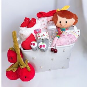 Cherry Baby Gift Basket, Fruit Theme , Baby Shower Gift
